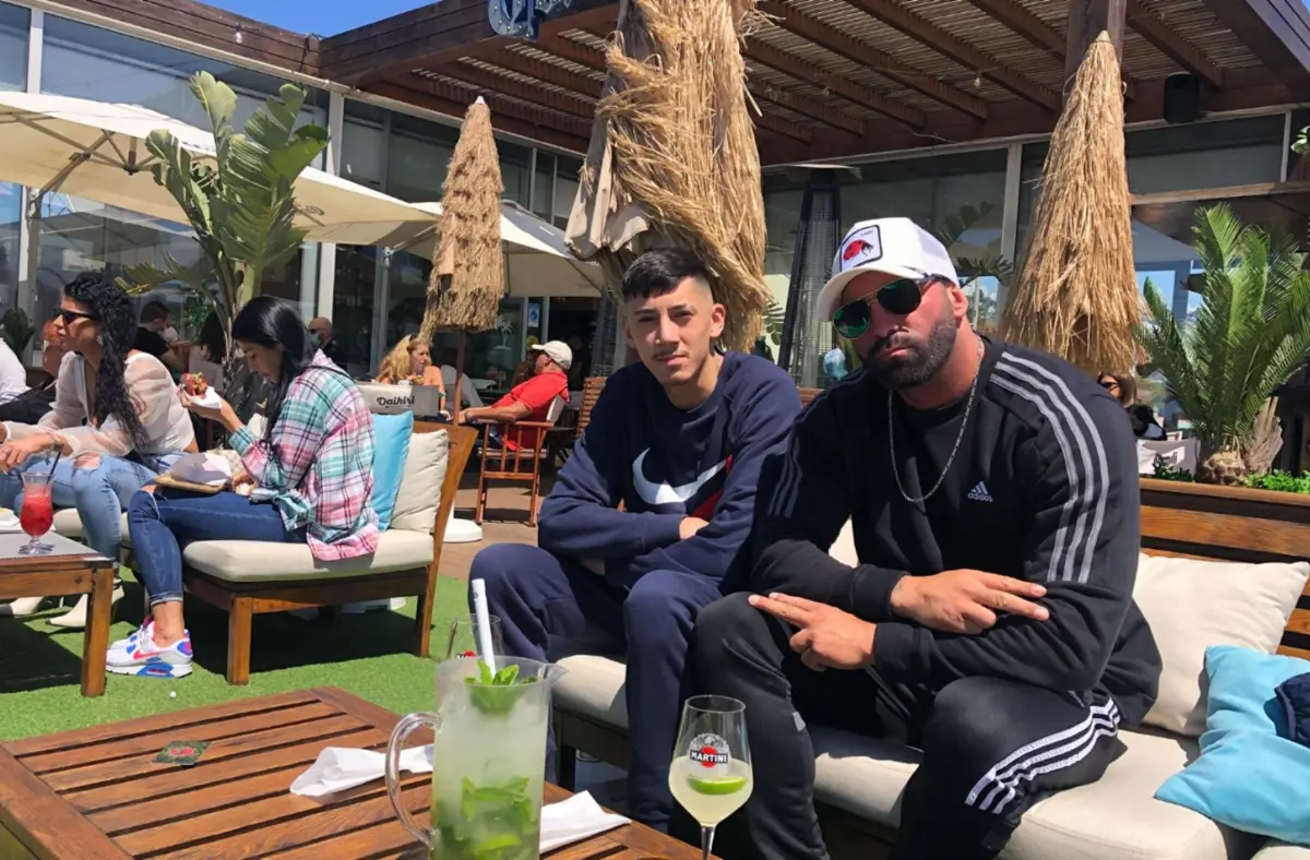 Renato Gonçalves com o pai, Marco "Orelhas"