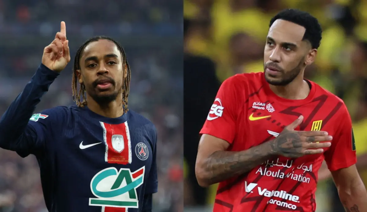 O avançado do PSG, Bradley Barcola, e o avançado do Marselha, Pierre-Emerick Aubameyang, apareceram em vídeos durante a polémica transmissão em direto