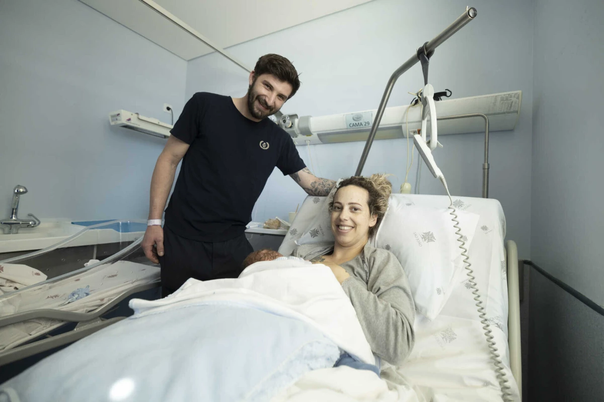 Liliana Leite com o marido, André, e o filho, Vicente