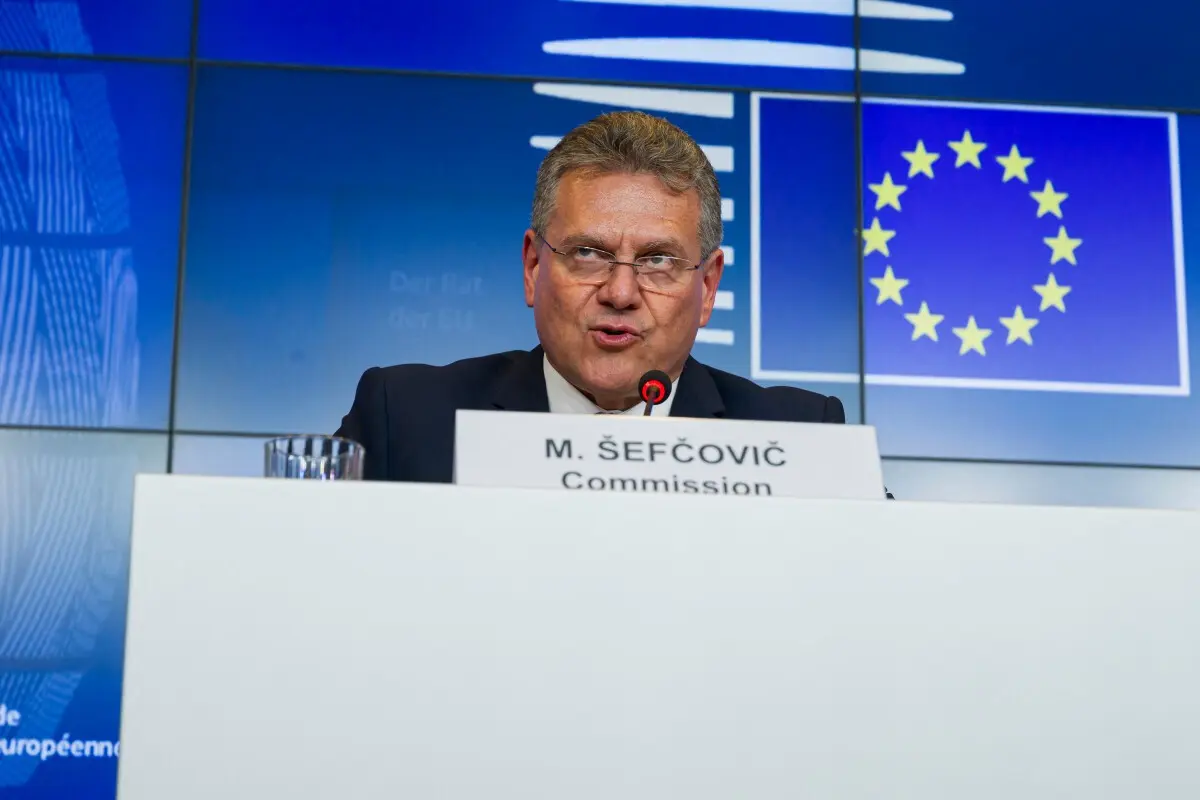 O comissário europeu para o Comércio, Maros Sefcovic