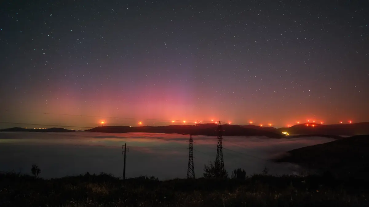 O casal fotografou os céus a partir do parque eólico da Pampilhosa da Serra