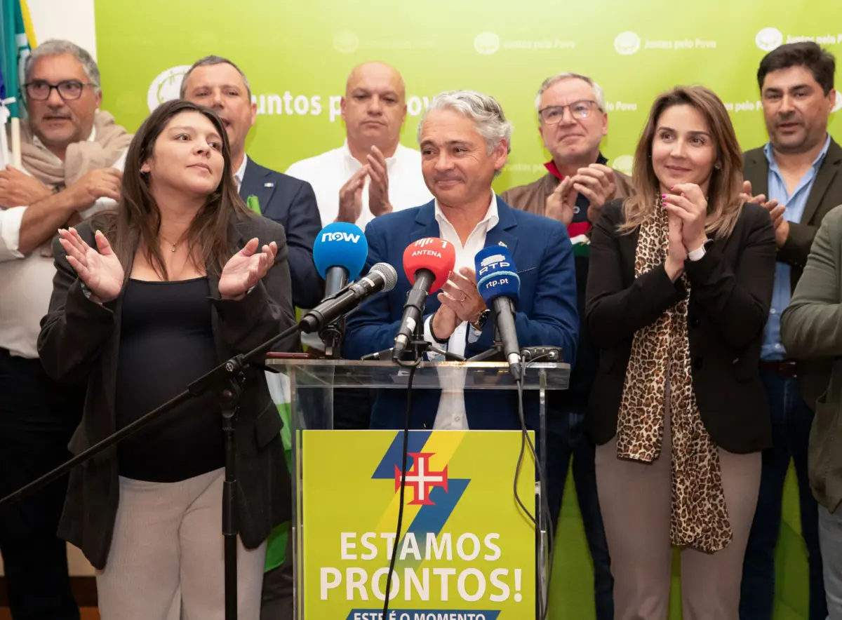 Élvio Sousa, líder do JPP, na Madeira, em noite vitoriosa