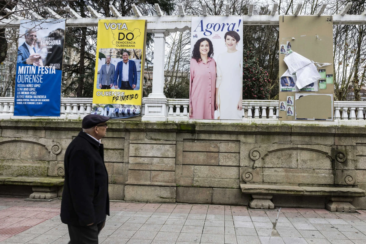 Quem cruza as ruas de Ourense, depara-se com cartazes de todos os partidos