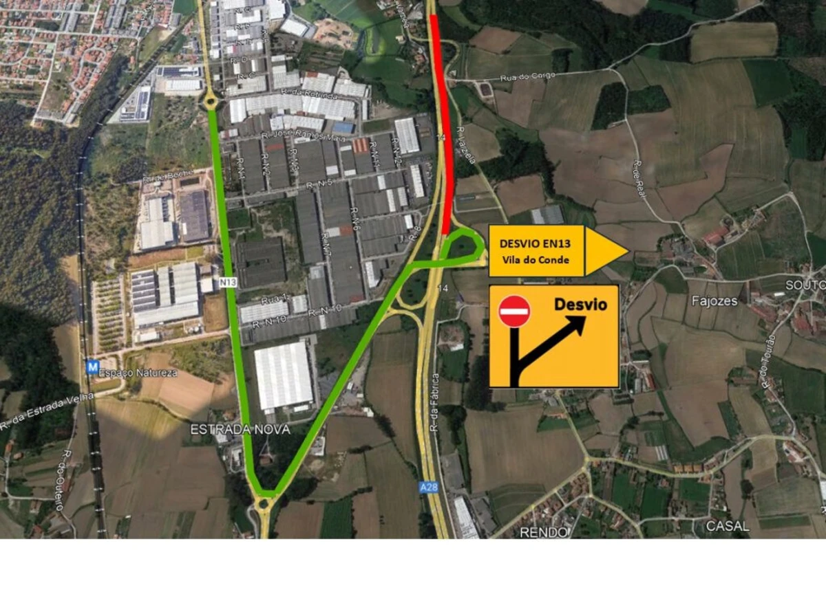 Imagem de contexto do artigo A28 vai estar cortada esta noite para simulacro