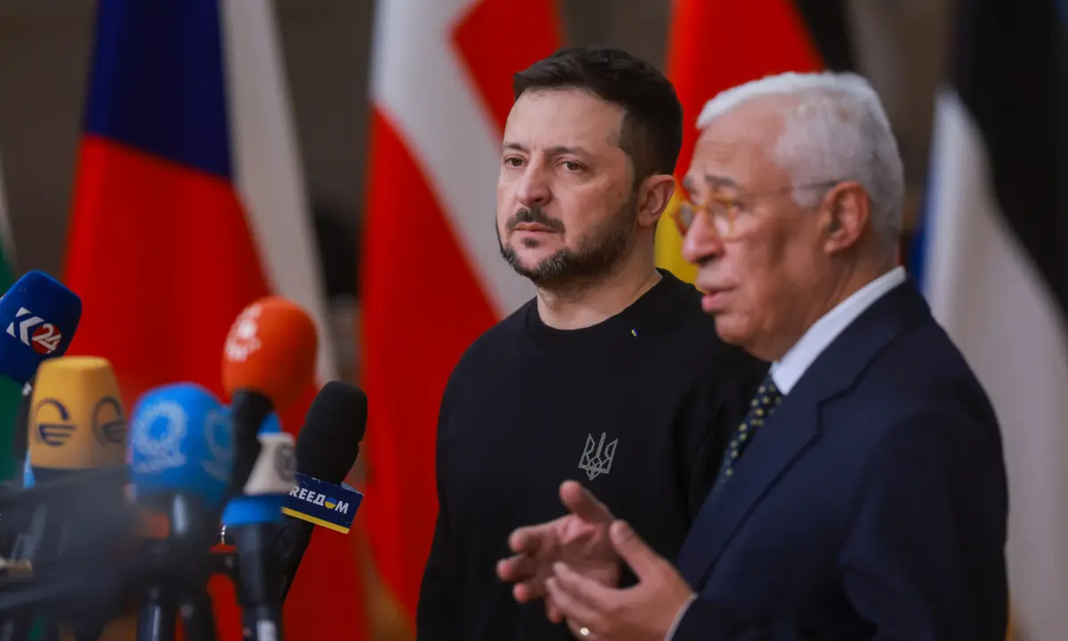 O presidente do Conselho Europeu, António Costa, recebeu ontem o presidente ucraniano, Volodymyr Zelensky