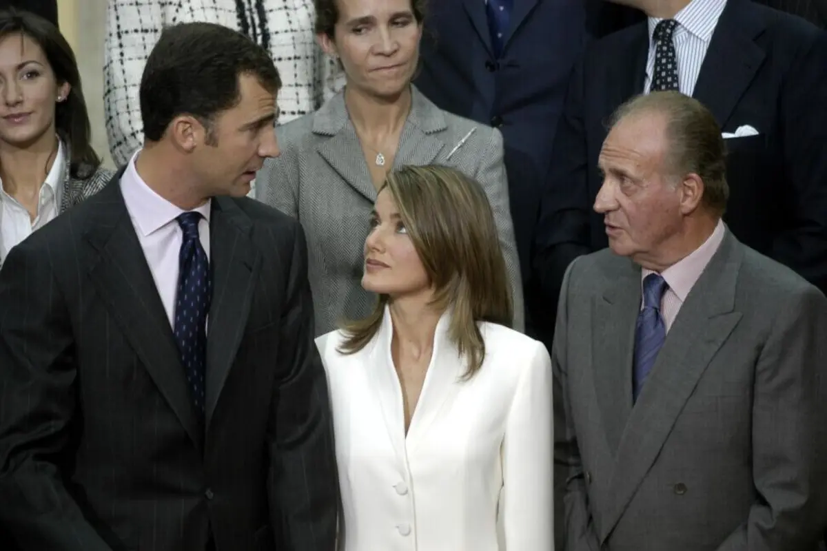 Filipe VI, Letícia e Juan Carlos juntos, em 2003