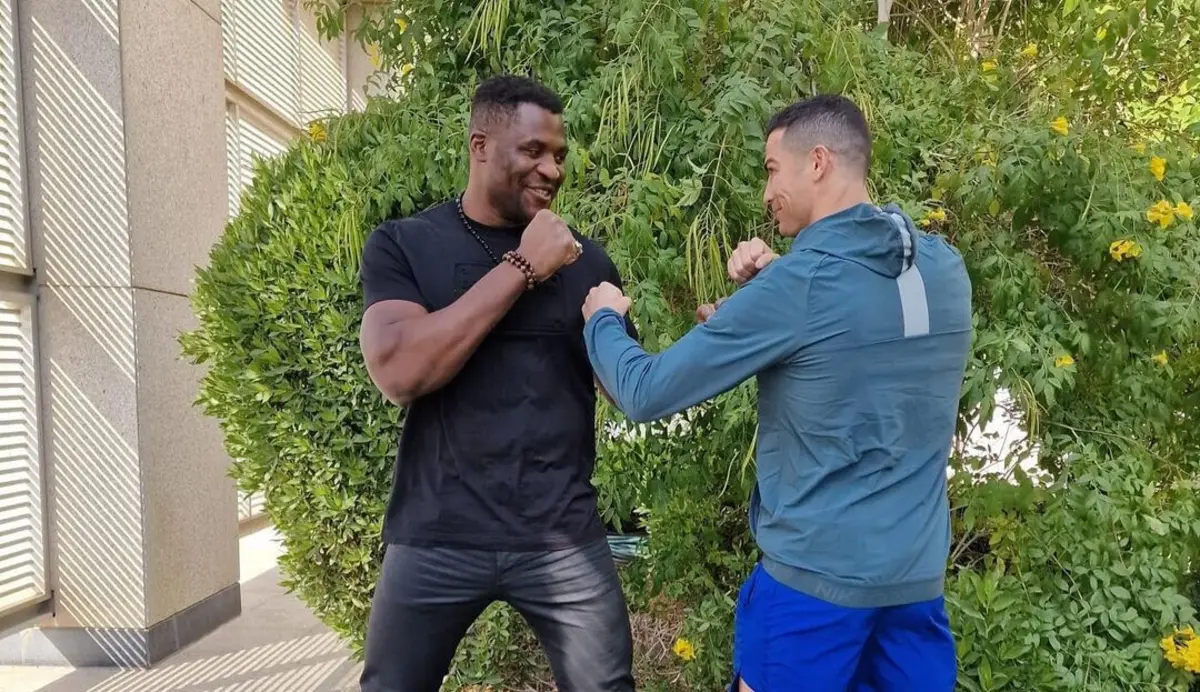 Em janeiro, Ngannou e Ronaldo encontraram-se na Arábia Saudita