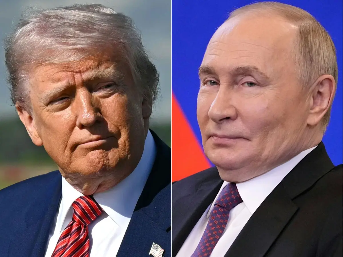 O presidente dos EUA, Donald Trump, e o presidente da Rússia, Vladimir Putin