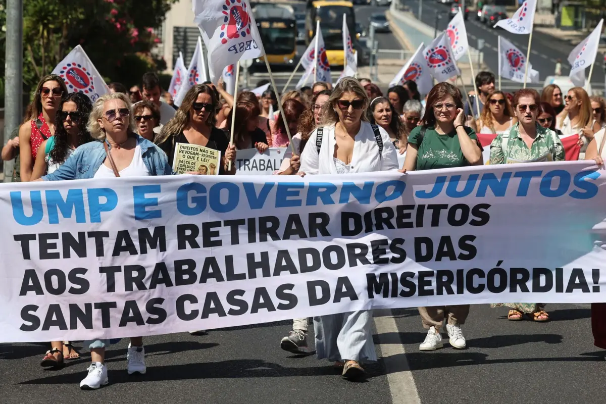 Manifestação em Lisboa dos trabalhadores das Misericórdias