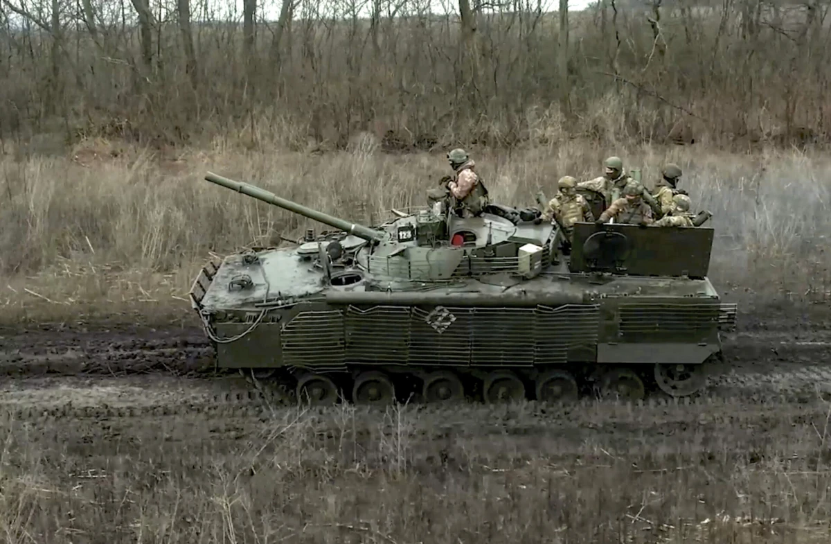 Soldados russos na província de Lugansk, no Leste da Ucrânia