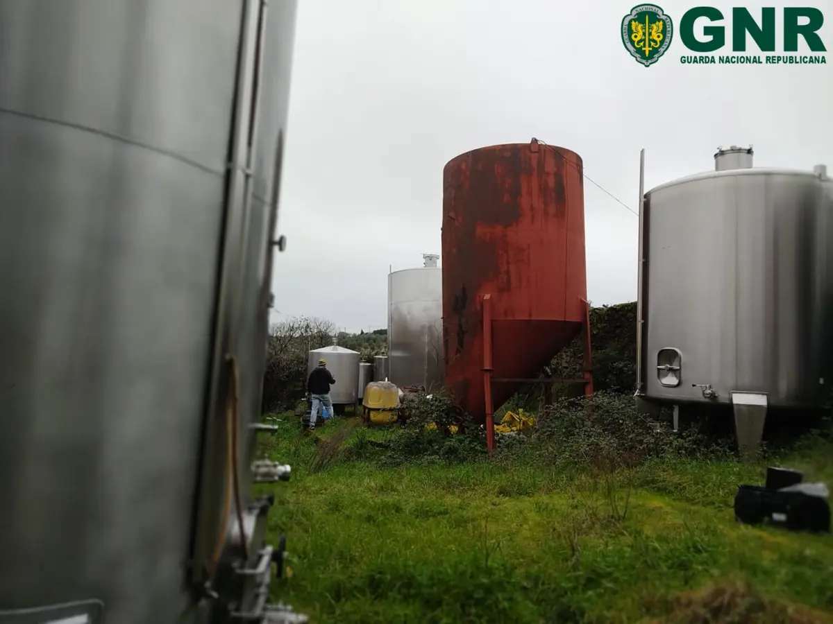 Parte do vinho estava armazenado em cubas de inox