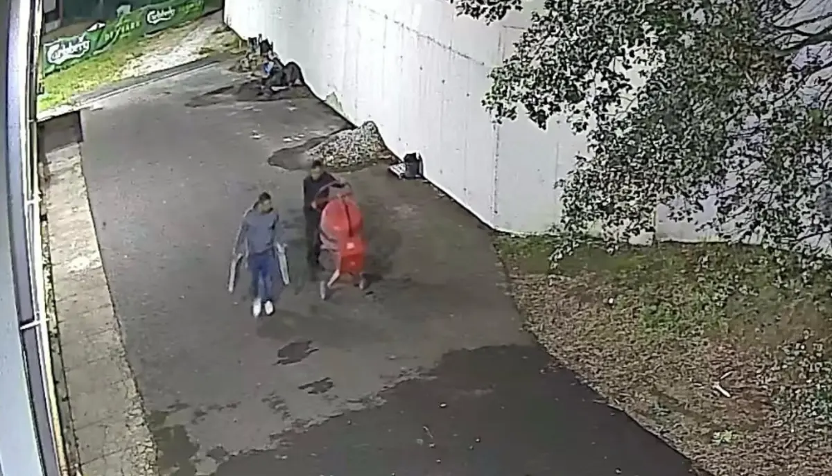 Homens filmados a furtar betoneira