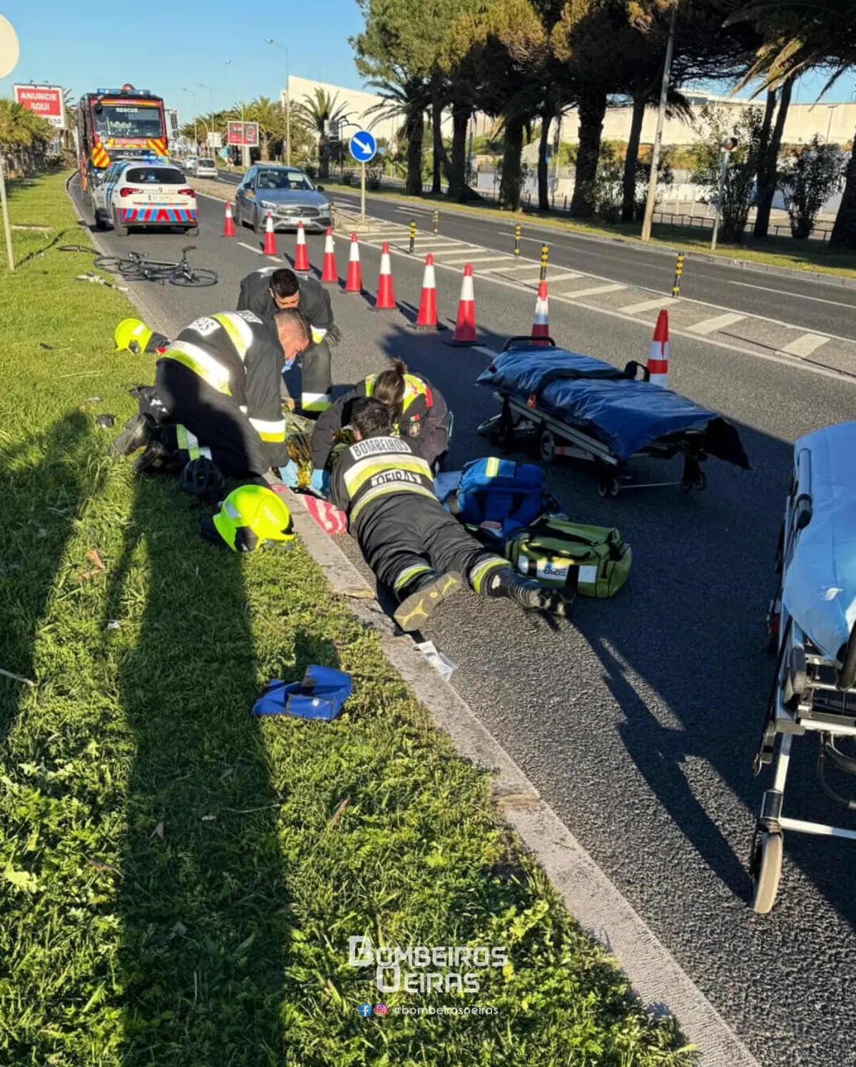 Os três ciclistas estavam na zona da Marginal