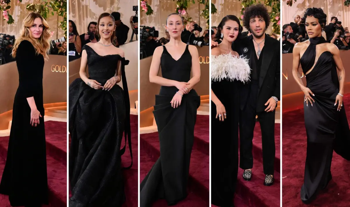 Atrizes Julia Roberts, Ariana Grande, Erin Doherty, Selena Gomez, Teyana Taylor