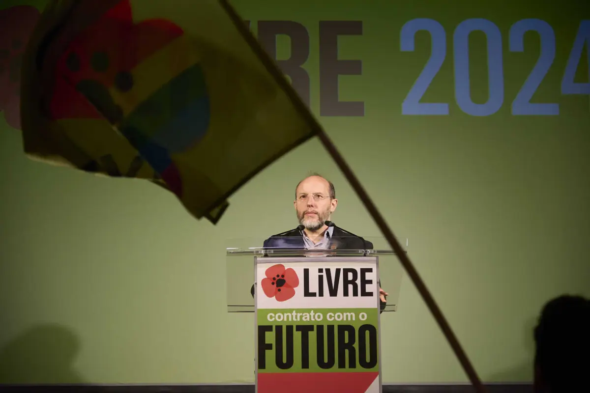 Rui Tavares na noite em que o Livre passou do deputado único (ele próprio) para os quatro deputados.