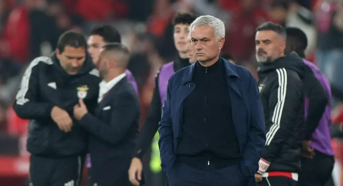 José Mourinho durante o dérbi com o Sporting