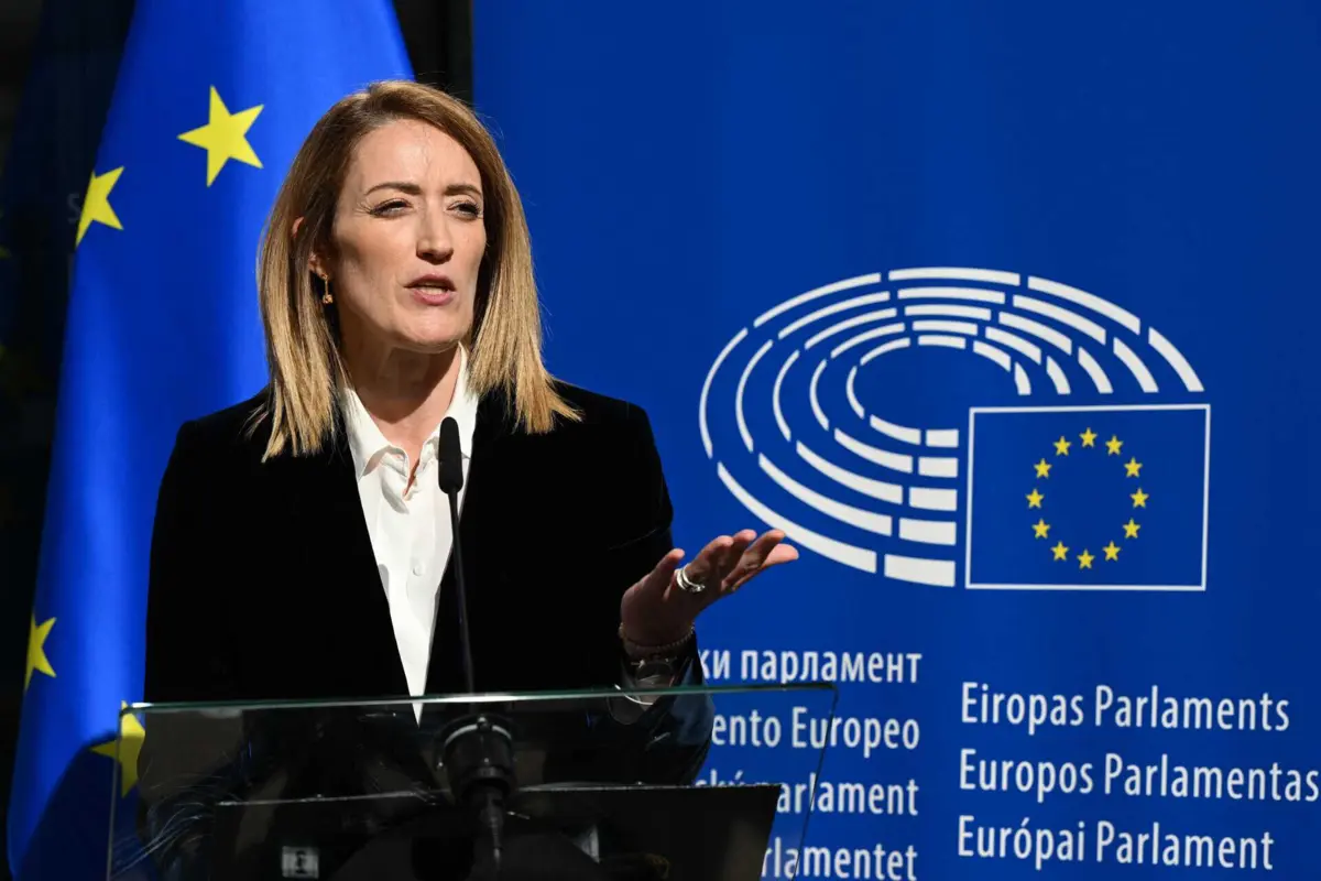 A presidente do Parlamento Europeu, Roberta Metsola