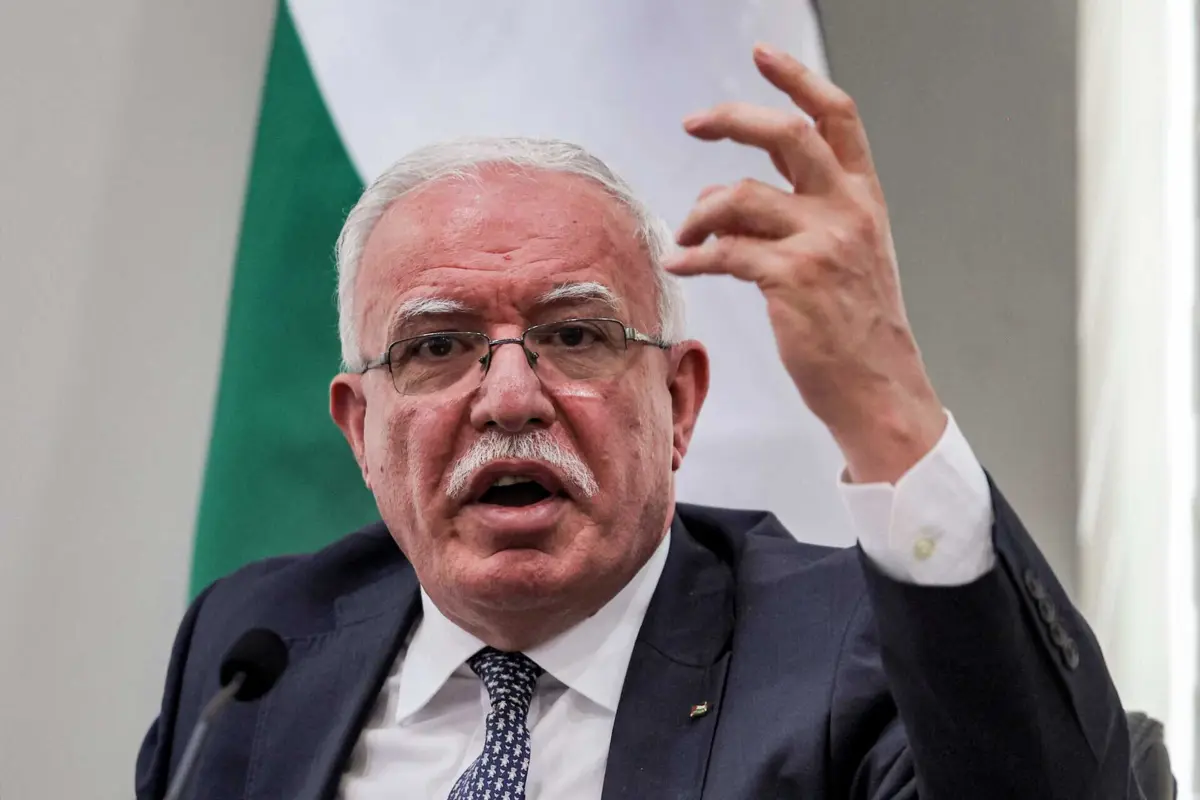 O ministro dos Negócios Estrangeiros da Autoridade Palestiniana, Riyad al-Maliki