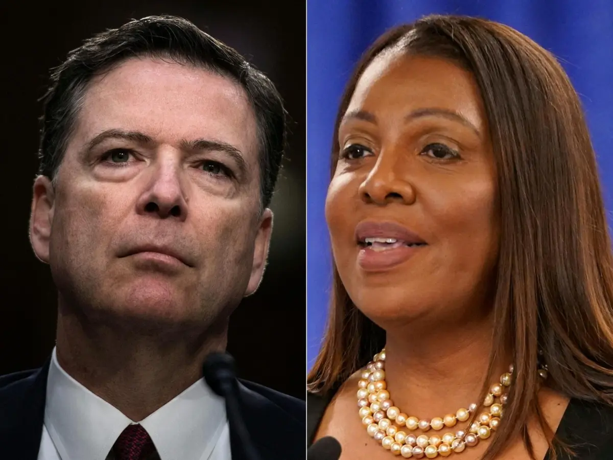 O ex-diretor do FBI James Comey e a procuradora-geral do Estado de Nova Iorque Letitia James