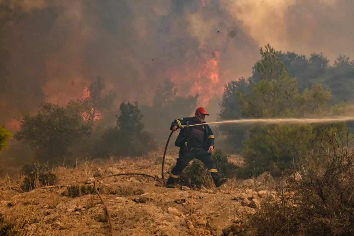 Há 266 bombeiros, 49 veículos terrestres e sete aviões na ilha a combater as chamas