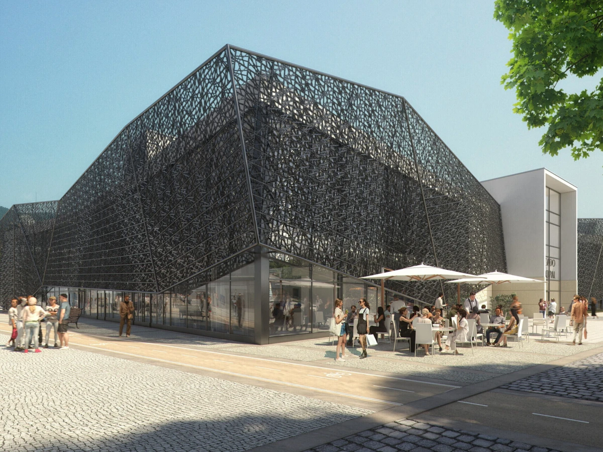 A obra do futuro mercado municipal da cidade resulta do processo de demolição do Edifício Jardim