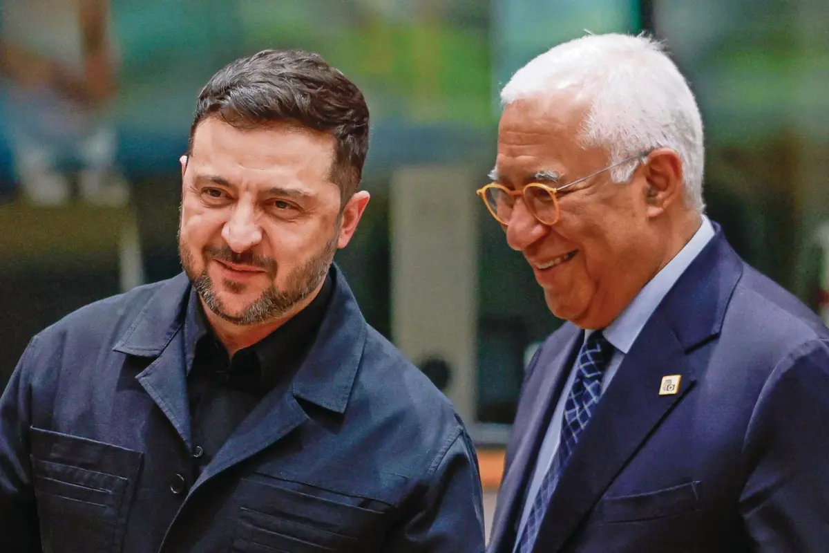 Zelensky, presidente da Ucrânia, e António Costa, presidente do Conselho Europeu