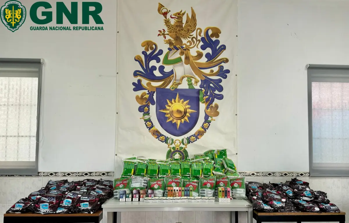 GNR apreendeu 62 quilos de tabaco de mascar e cigarros eletrónicos