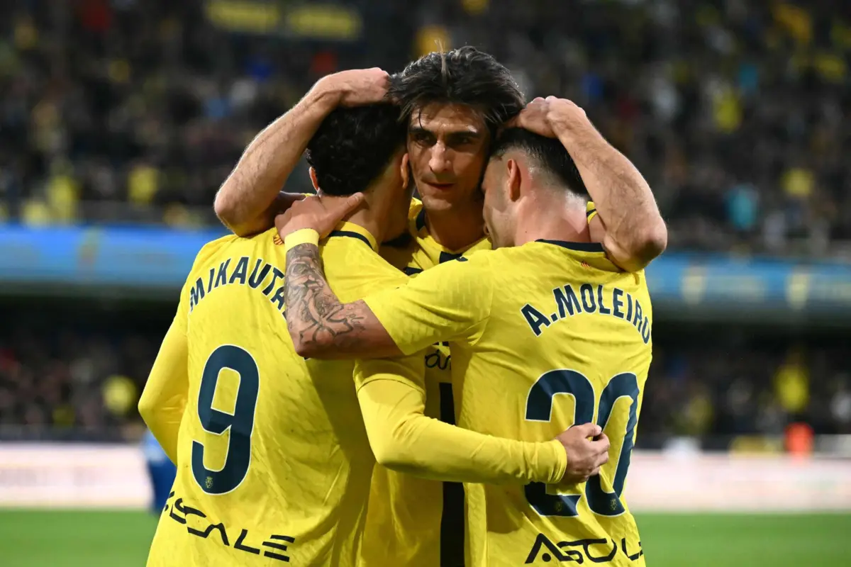 Celebração do terceiro golo do Villarreal