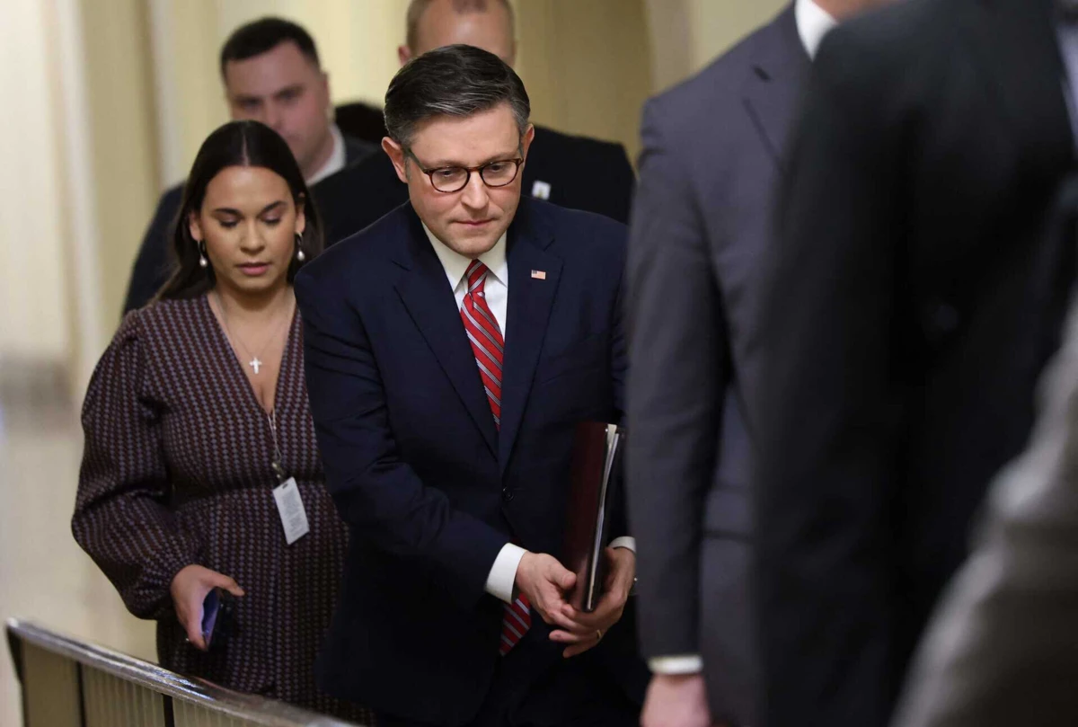 O líder da maioria republicana da Câmara de Representantes do Congresso dos EUA, Mike Johnson