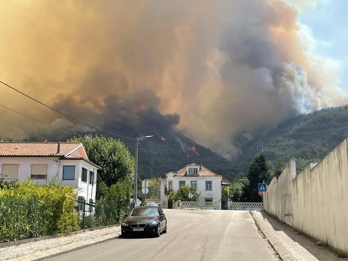 Chamas rodearam casas na Lousã