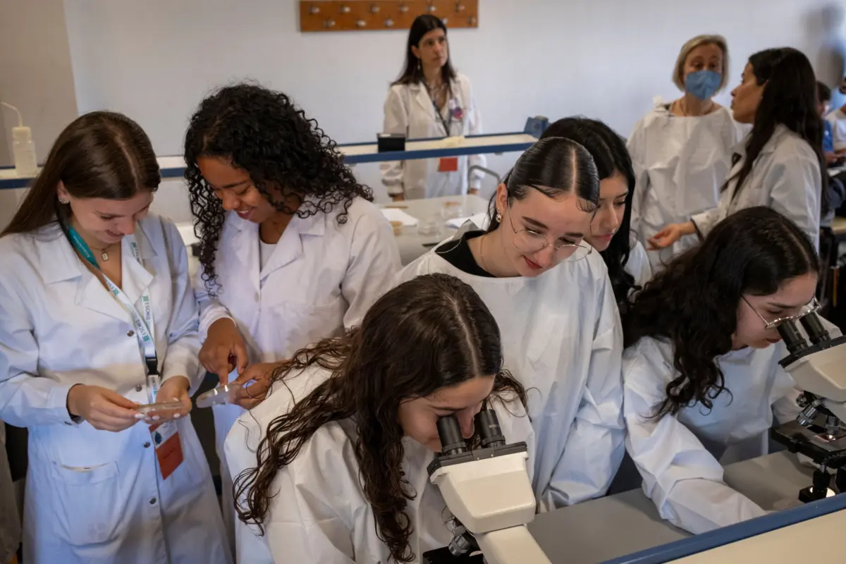 Estudantes trabalharam nas bancadas do laboratório com grande interesse