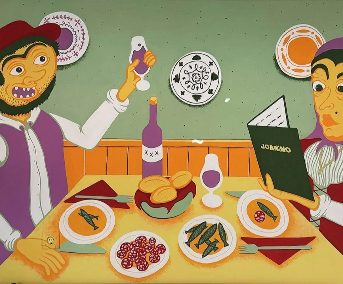 O mural de Miguel Preto (Gooze) em homenagem à mesa portuguesa.