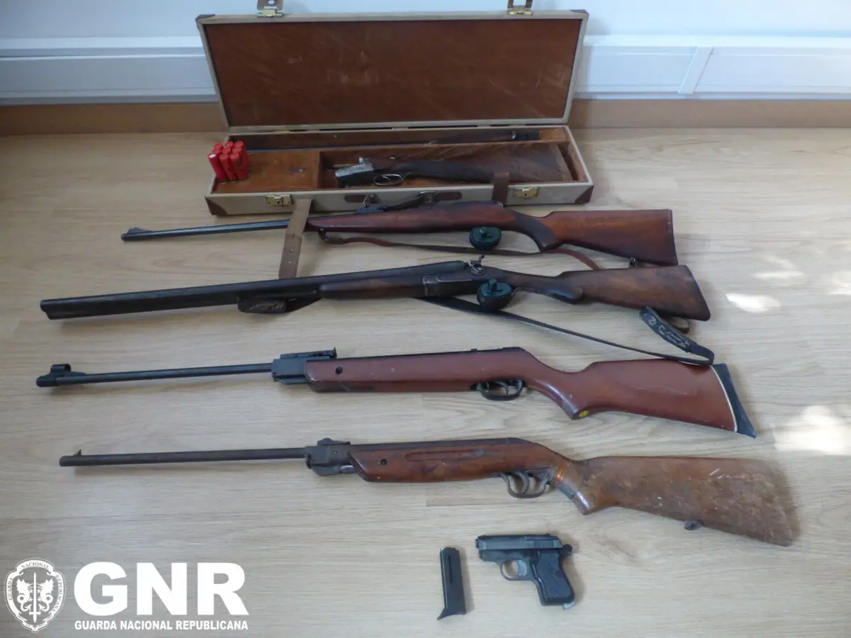 GNR apreendeu diversas armas e munições a um homem, investigado por violência doméstica