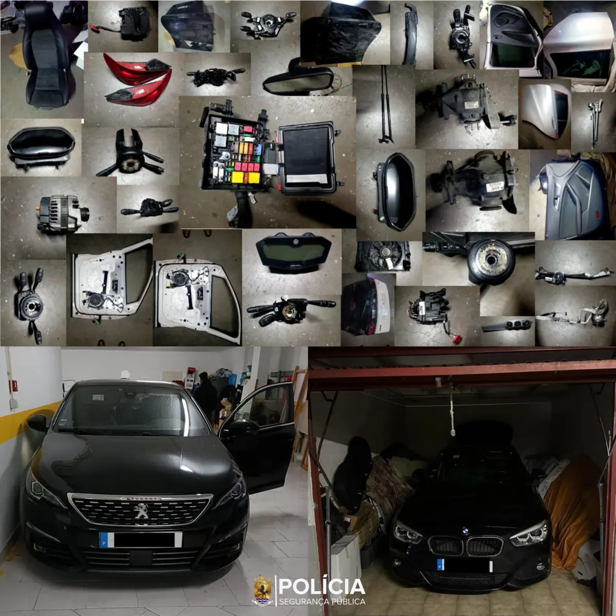 Material apreendido pela polícia