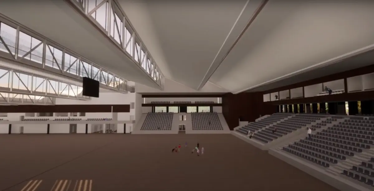 Imagem do interior do futuro pavilhão