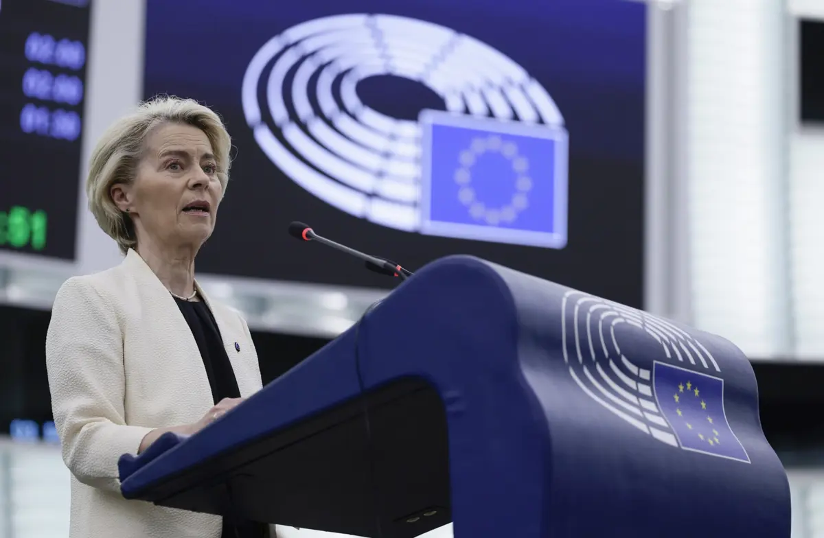 Ursula von der Leyen no Parlamento Europeu