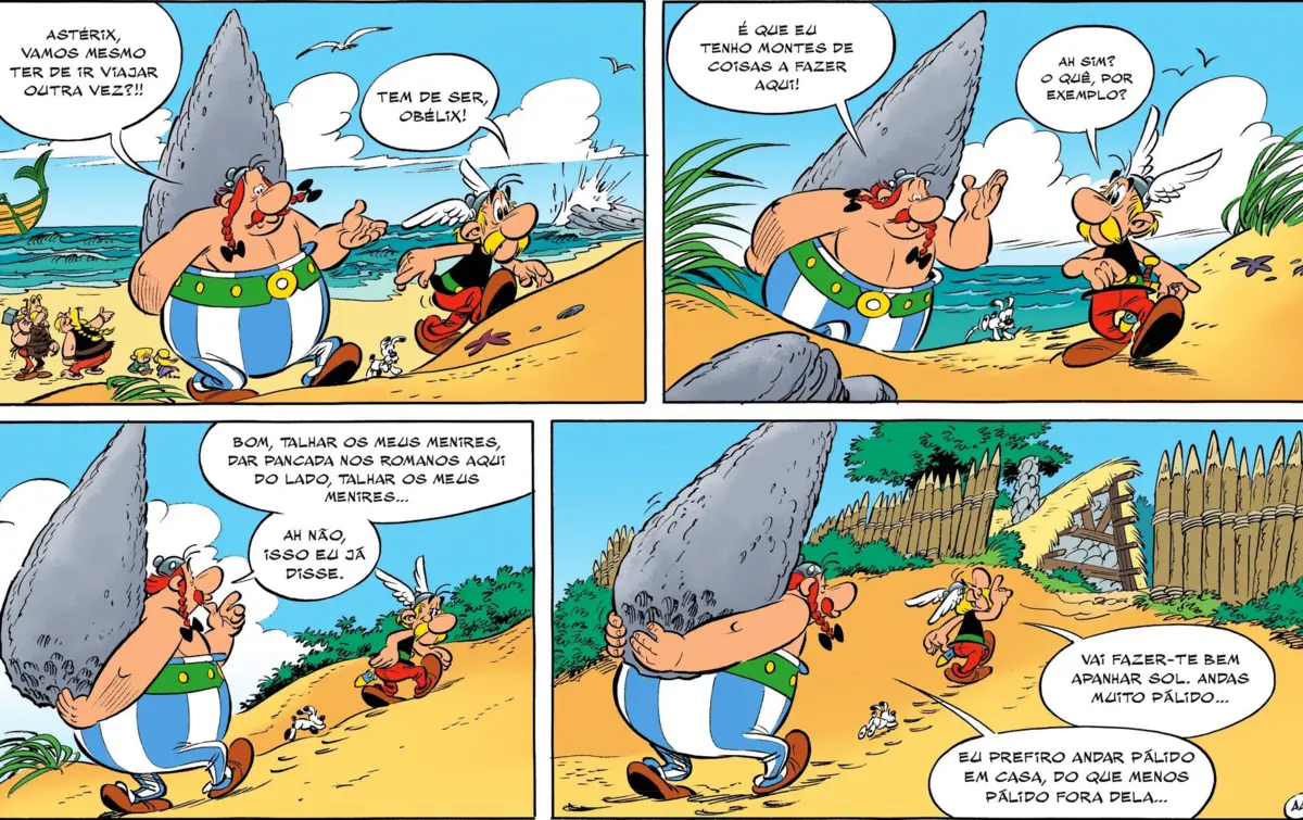Já foi revelada uma prancha "teaser" do novo livro de aventuras de Astérix e Obélix, que chega às livraria no dia 23 de outubro de 2025.