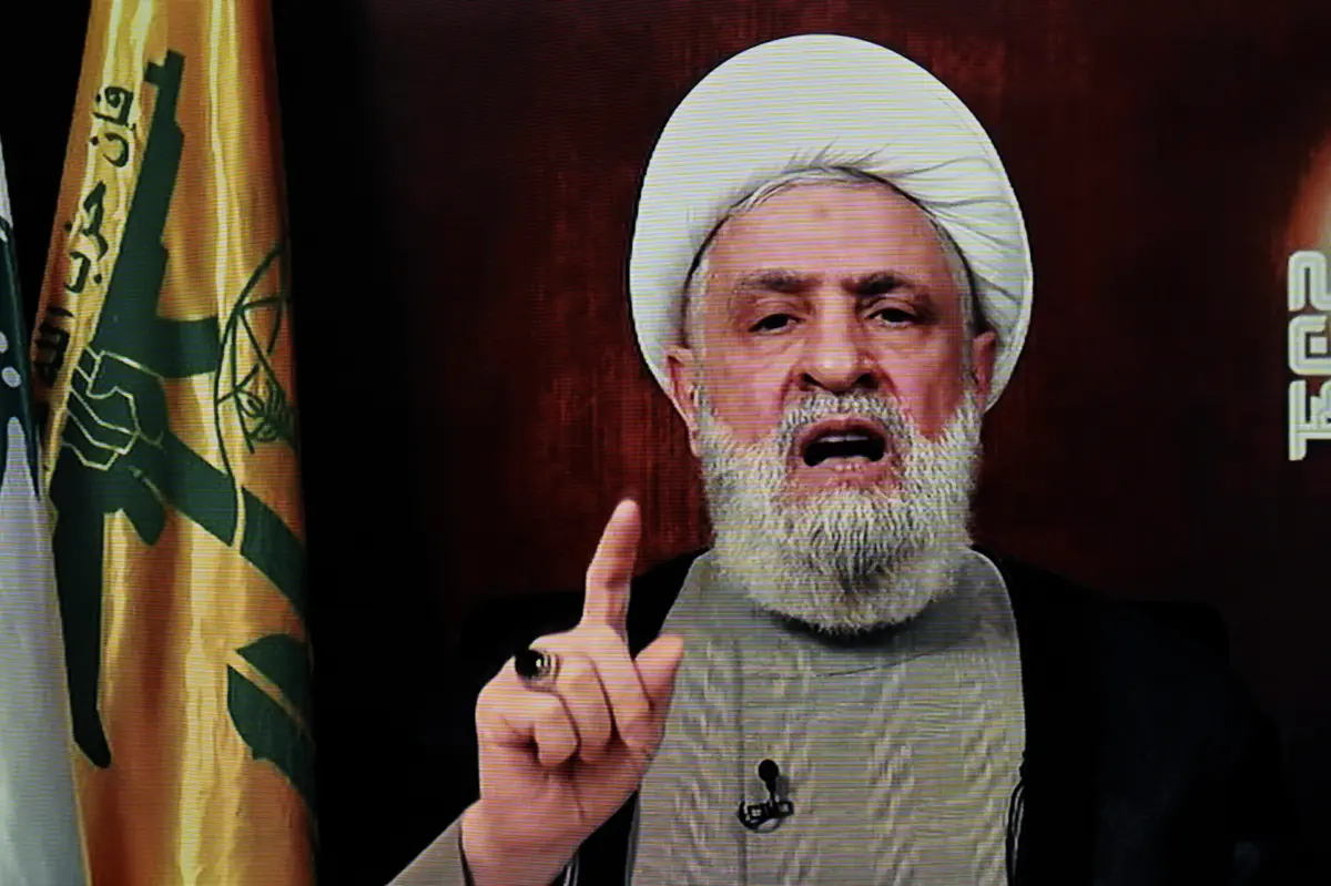 O líder do Hezbollah libanês, Naim Qassem