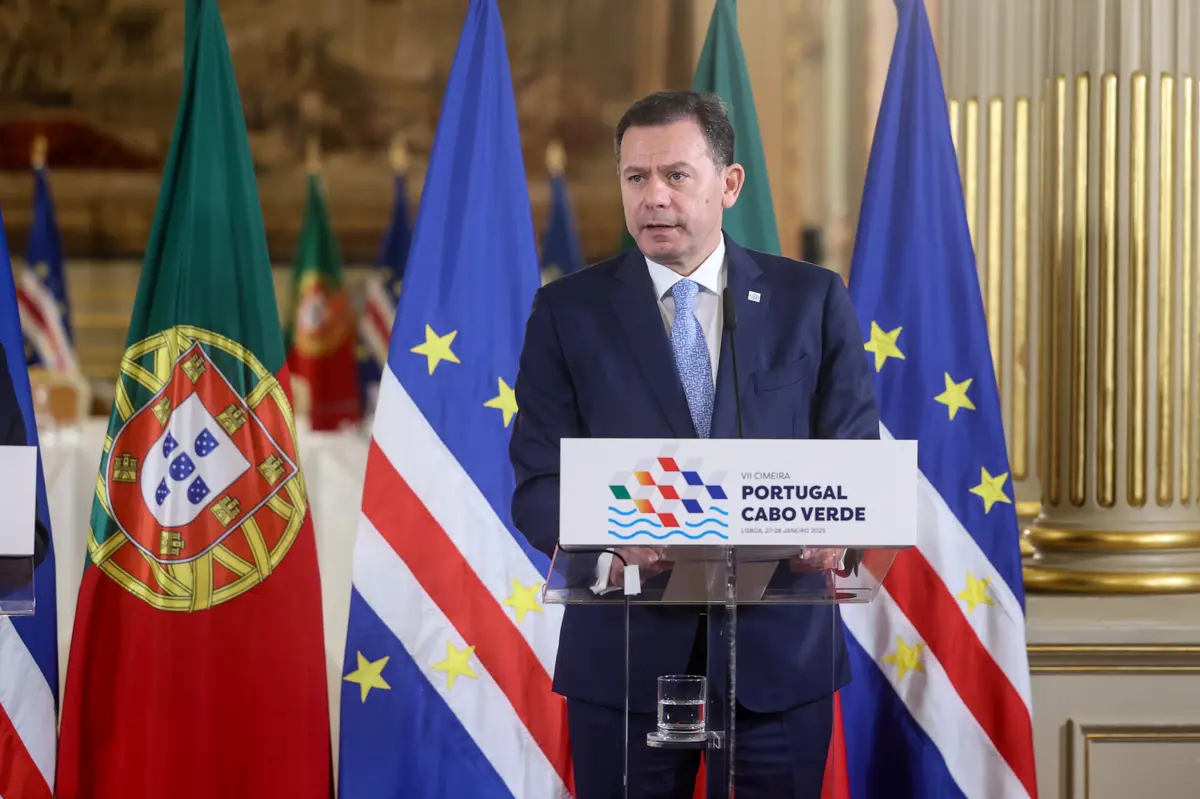 Luís Montenegro recebeu hoje o primeiro-ministro de Cabo Verde, Ulisses Correia, no Palácio das Necessidades, em Lisboa