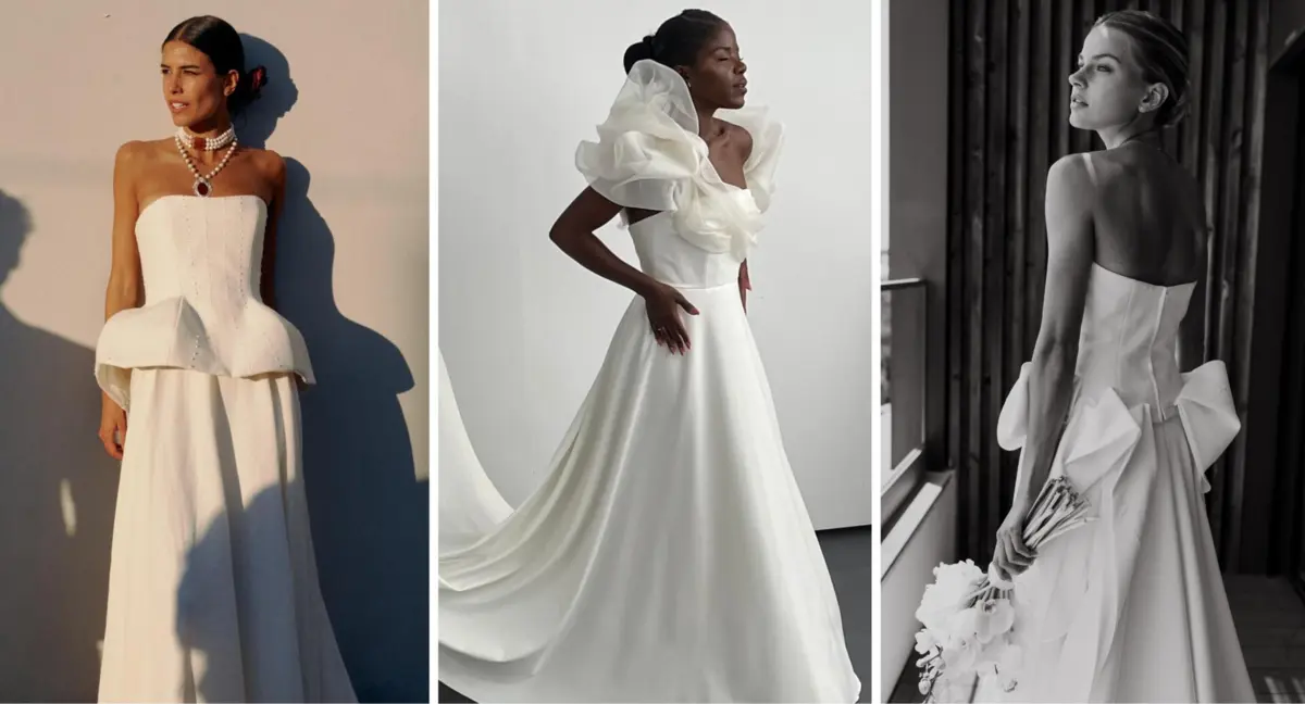 Isabela Valadeiro, Yolanda Tati e Leonor Borges vestidas de noiva por criações de Nuno Abrantes