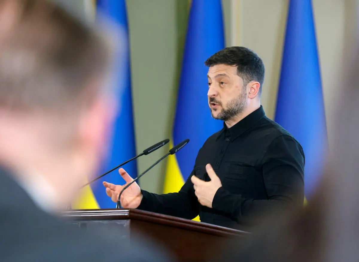 O presidente ucraniano Volodymyr Zelensky