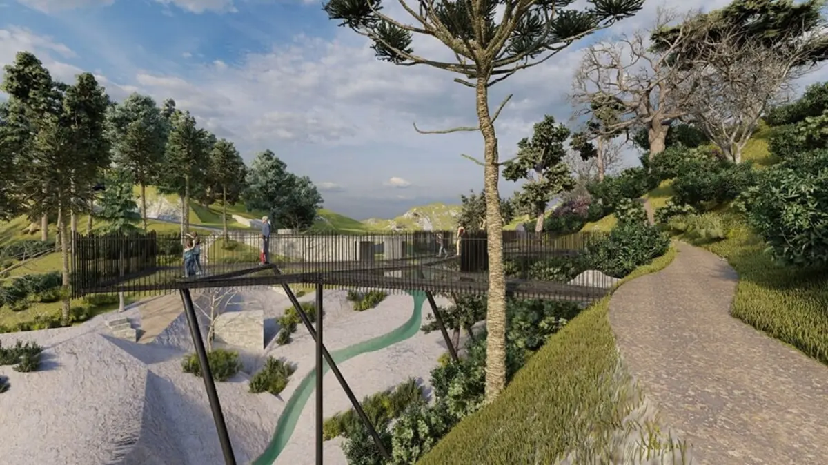 Imagem virtual do futuro miradouro na cascata de Tahiti