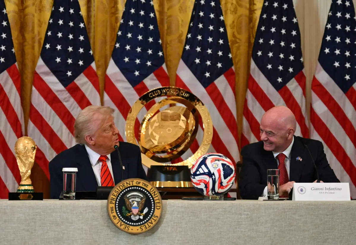 O presidente norte-americano, Donald Trump e o presidente da FIFA, Gianni Infantino