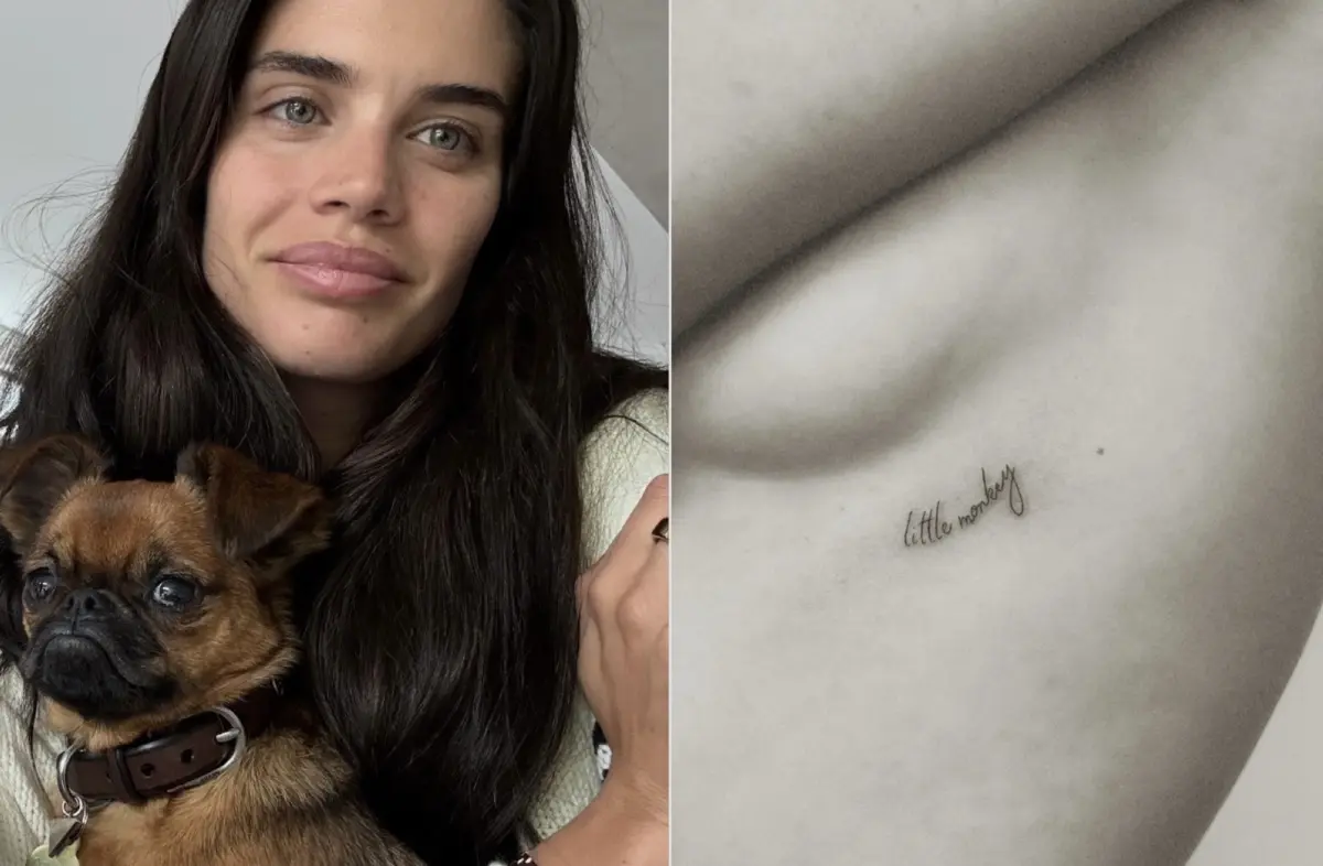 Sara Sampaio exibiu a tatuagem "little monkey", em homenagem ao seu cão Mongo, desaparecido em Los Angeles