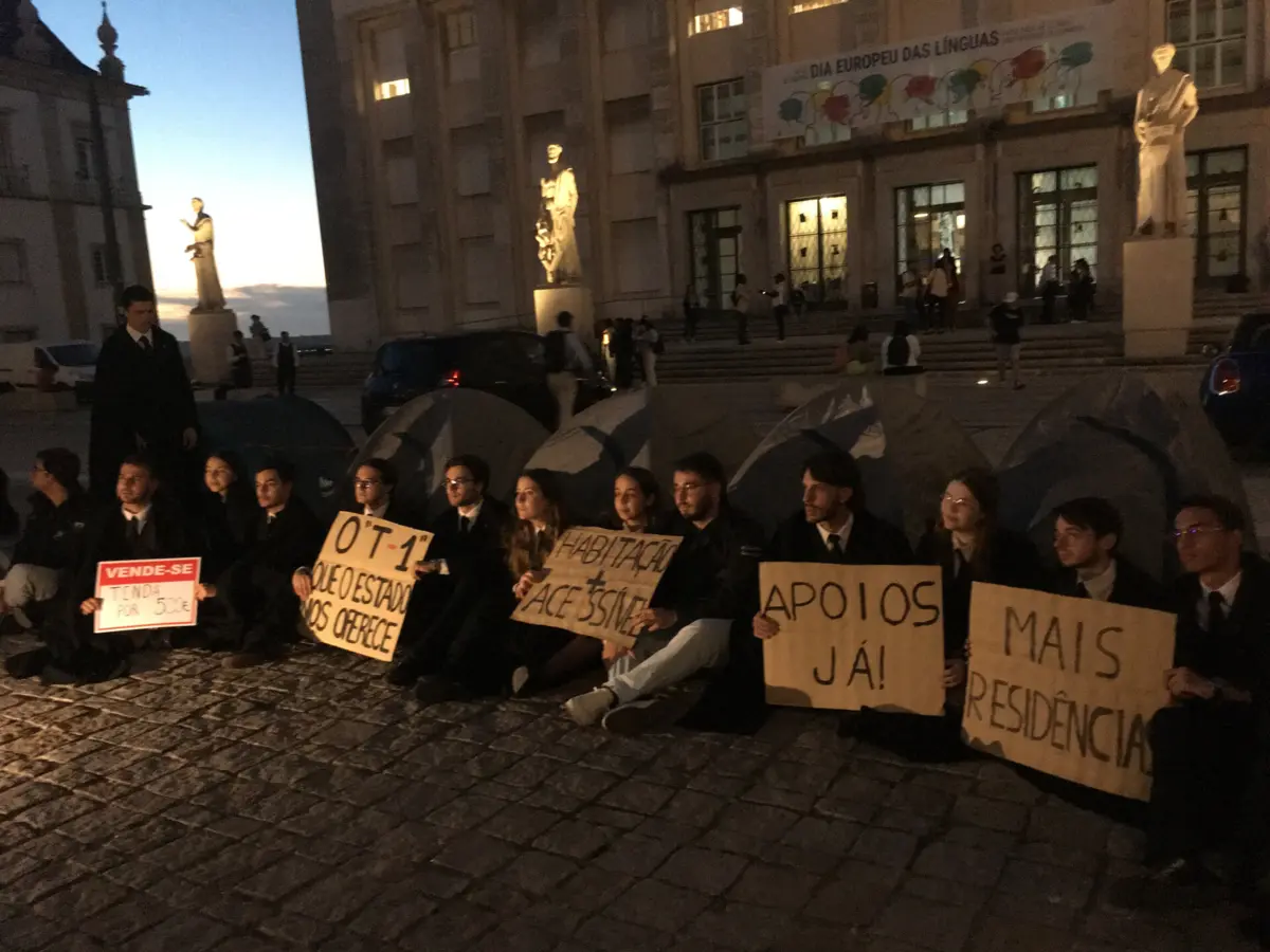 Protesto de estudantes na Universidade de Coimbra