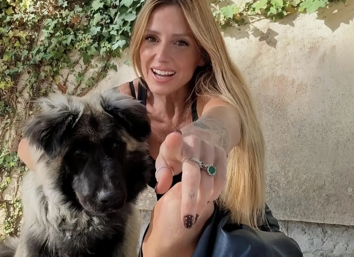 Madalena Abecasis com o cão Carlos, antes de meter a mão à obra num novo projeto