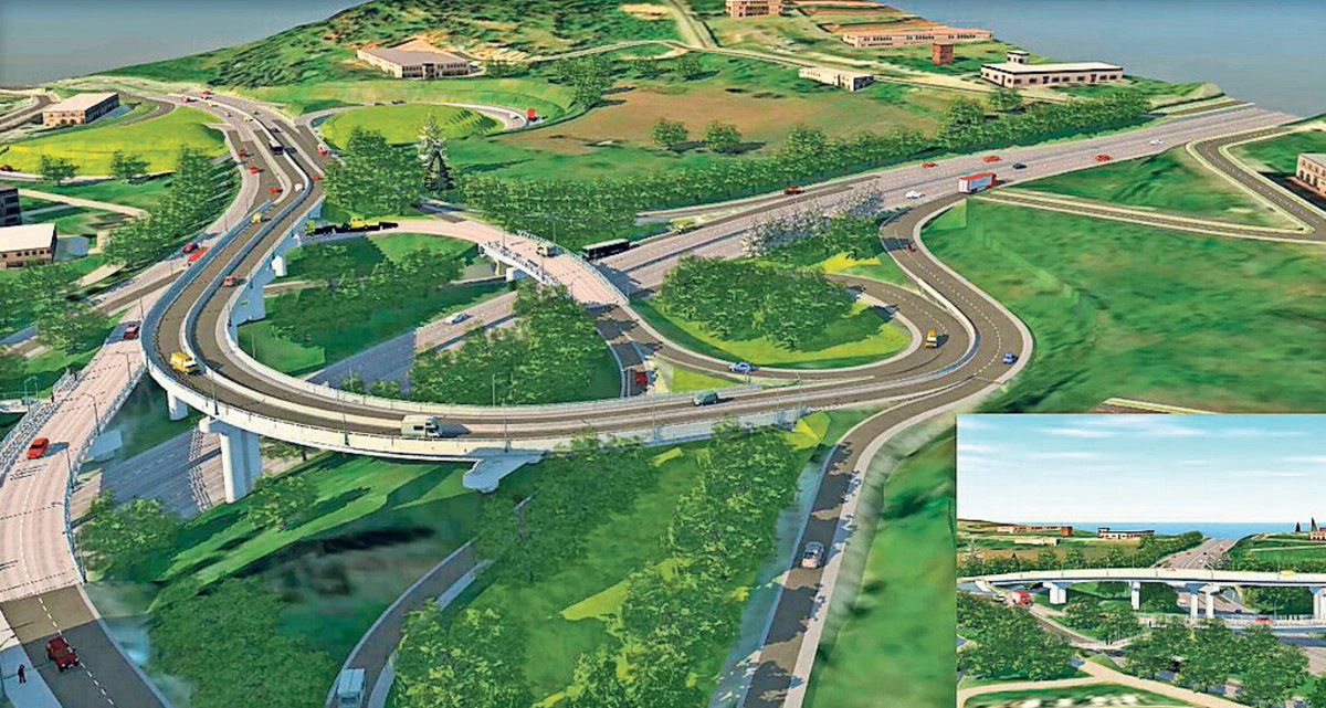 Imagem virtual do nó de Ínfias, em Braga, após as obras