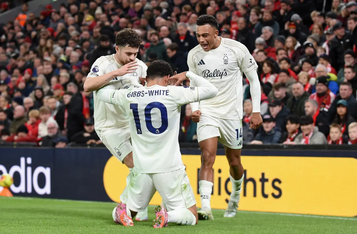 Capitão Gibbs-White consumou a vitória do Nottingham sobre o Liverpool por 3-0