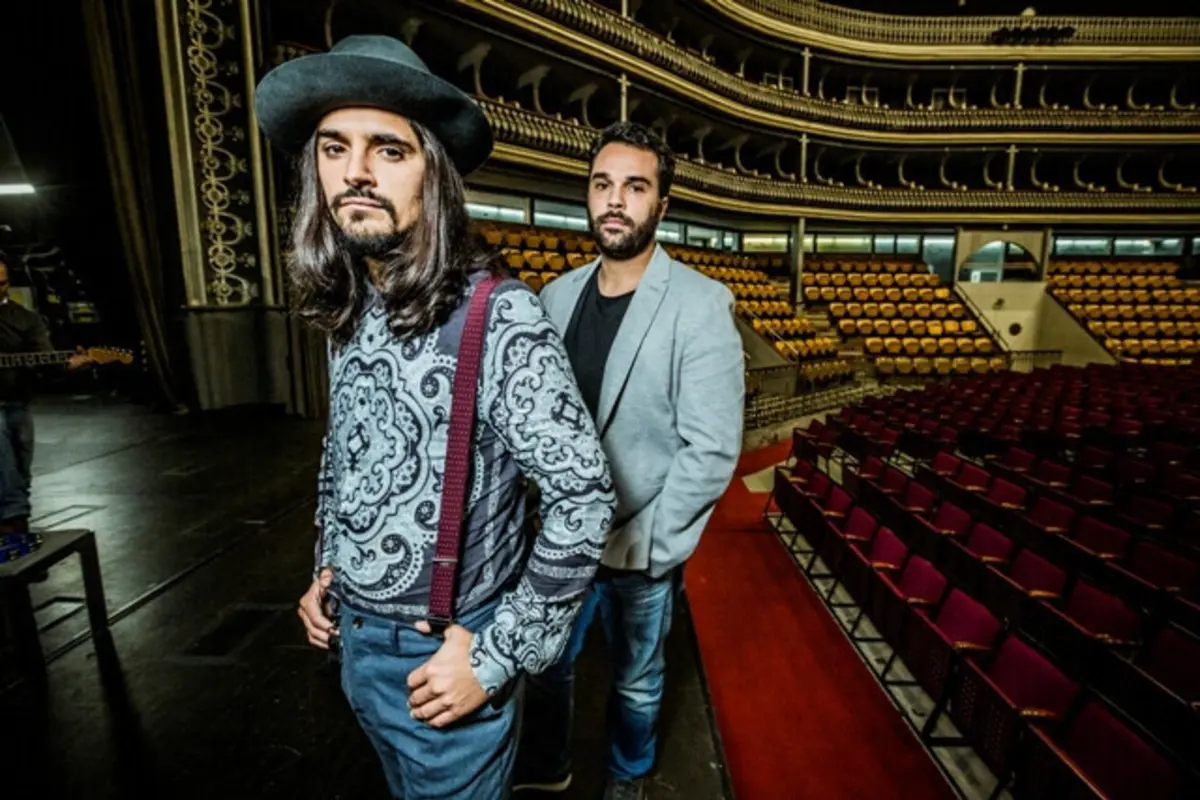 Pedro Tatanka e Miguel Casais no Coliseu de Lisboa, sala onde os Black Mamba vão voltar no dia 17 de janeiro de 2025.