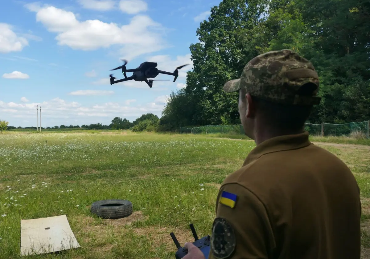 Centro de treinos de operação de drones na Ucrânia